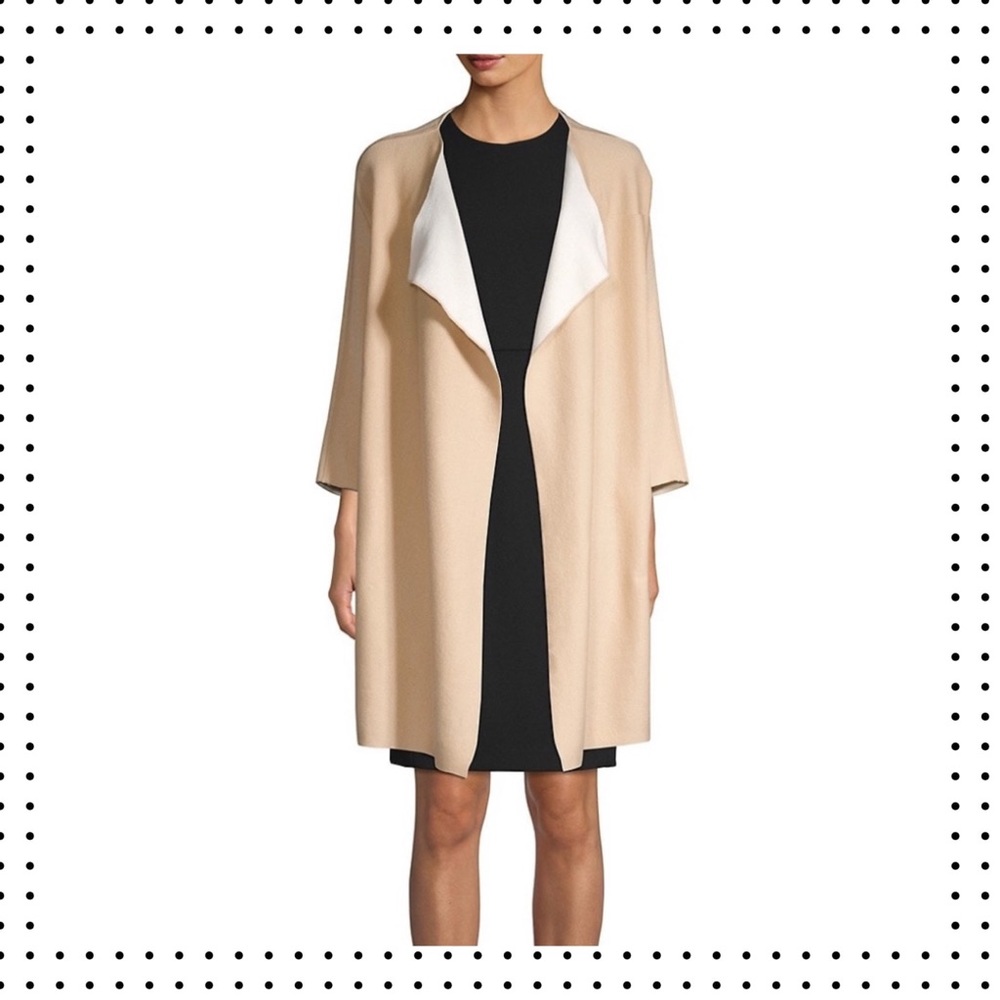 NWT Donna Karan - Open Front Two-Tone Cardigan